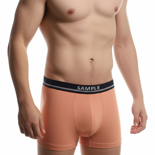 Custom modal air boxer briefs with a branded waistband